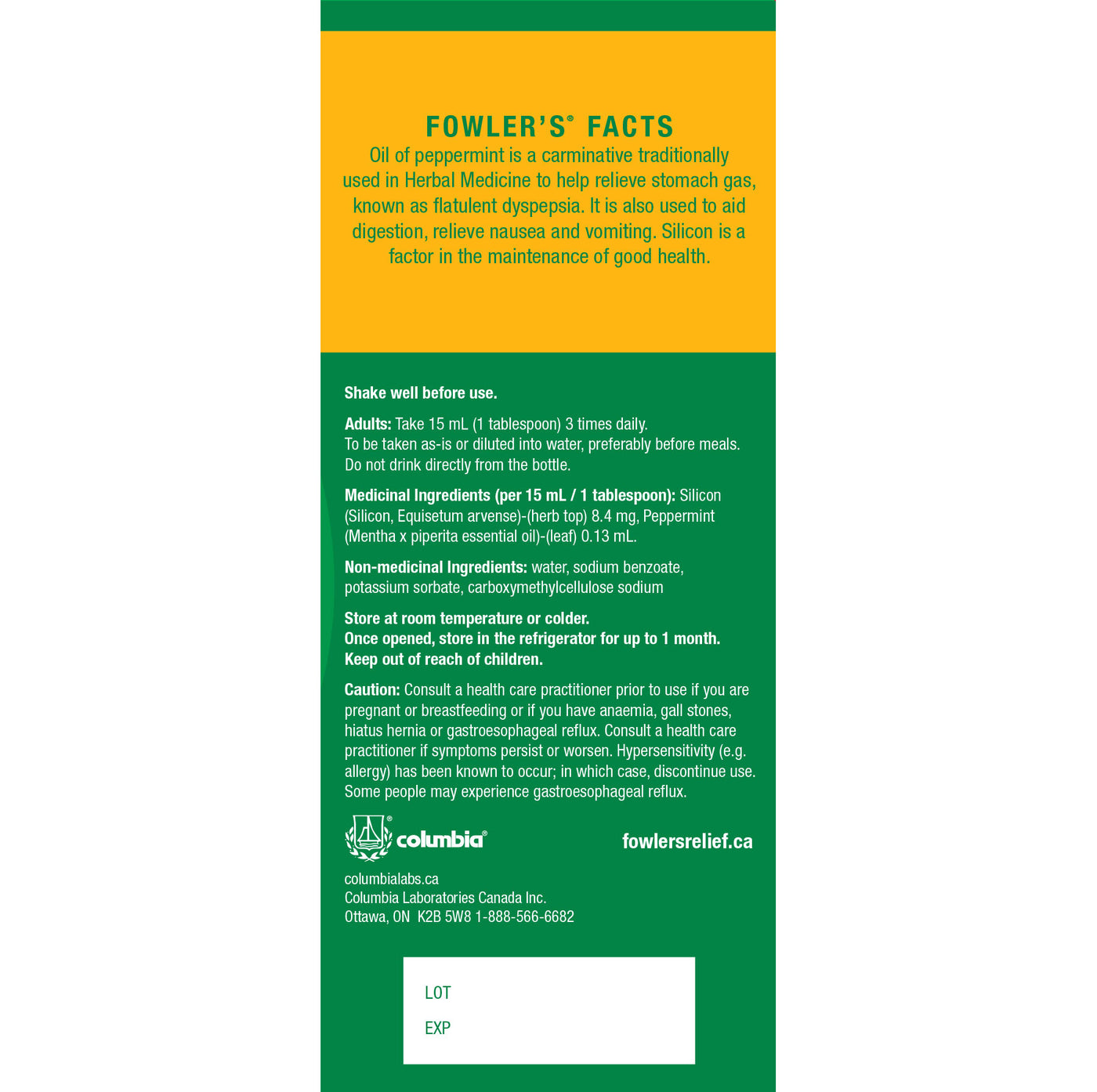 Fowler's Digestive Tonic – Aids Digestion, Helps Relieve Gas, Nausea and Vomiting