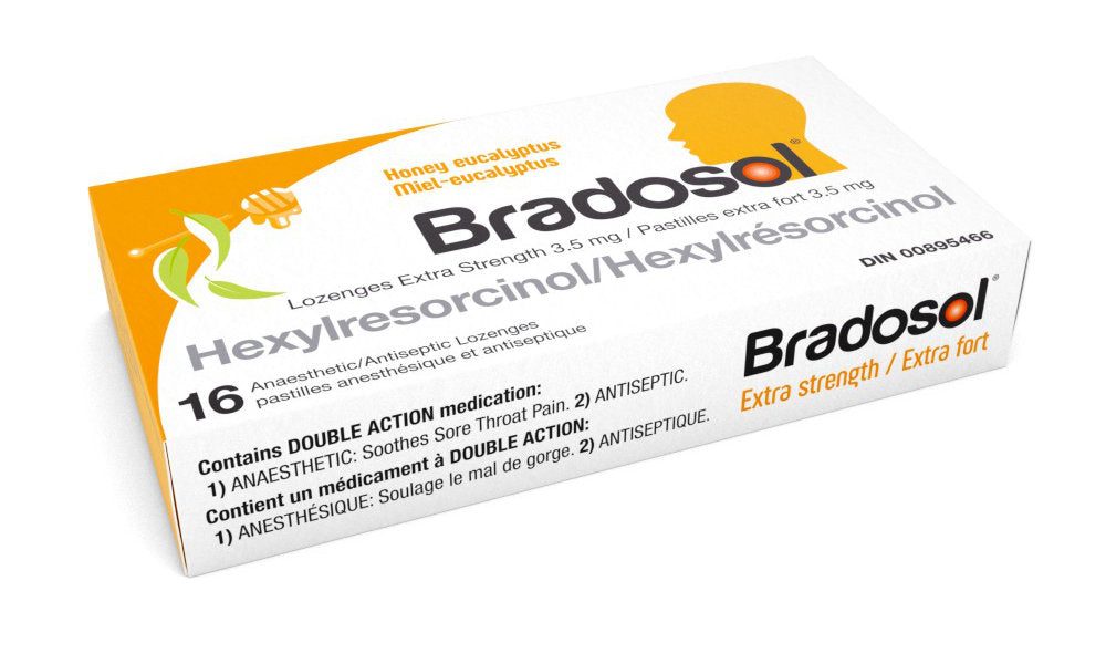 Bradosol Honey Eucalyptus Extra Strength Lozenges 3-Pack (48 lozenges)